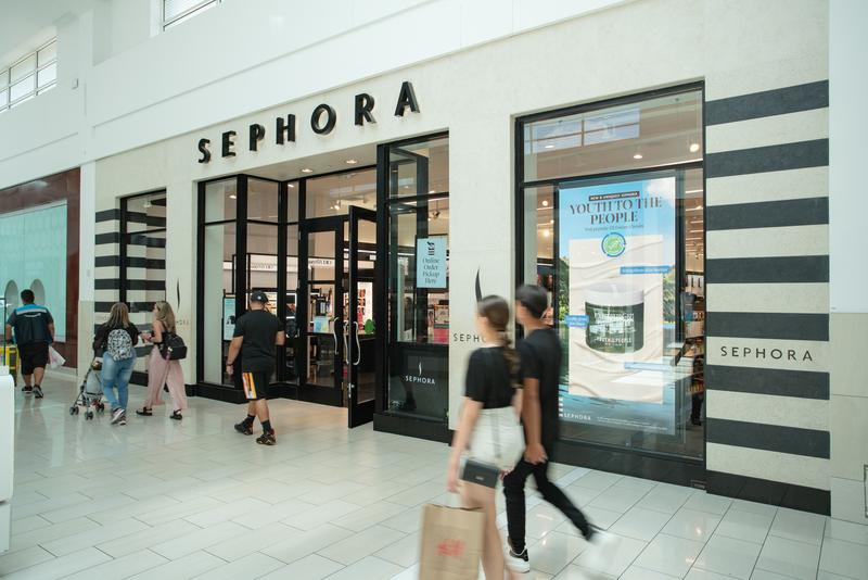 Sephora storefront with shoppers — The Florida Mall, Orlando FL