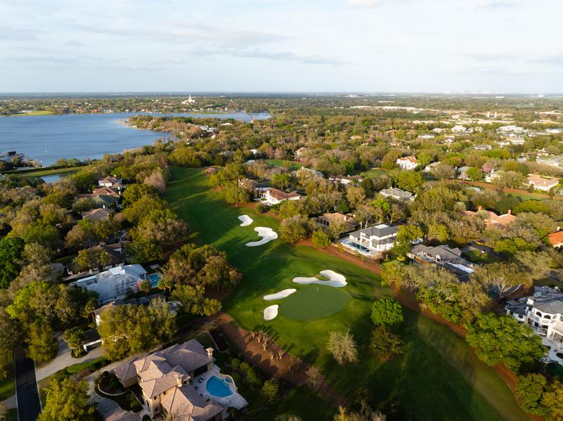 Estate homes and practice areas beside the lakes — Isleworth Golf and Country Club, Windermere FL