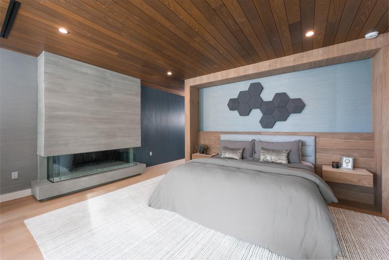 Primary bedroom with wood-paneled ceiling — The New American Home 2026, Orlando FL