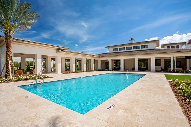 Amenity center pool and colonnade — Ritz-Carlton Residences at Grande Lakes, Orlando FL