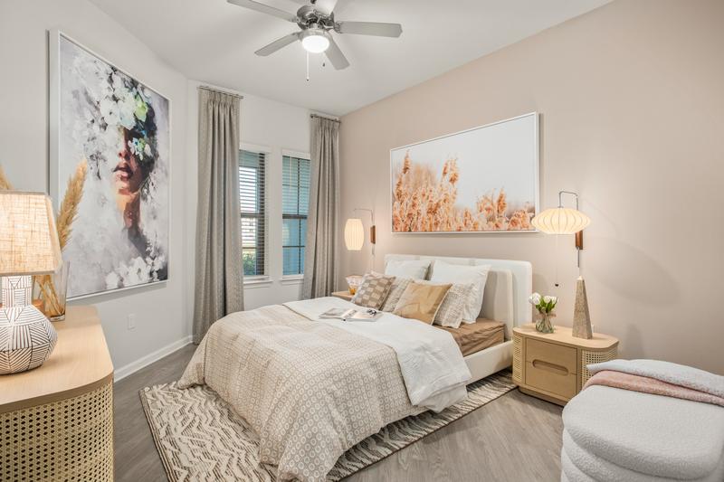 Model unit bedroom — Sanctuary at Daytona apartments, Daytona Beach FL