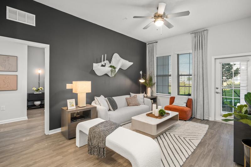 Model unit living room — Sanctuary at Daytona apartments, Daytona Beach FL