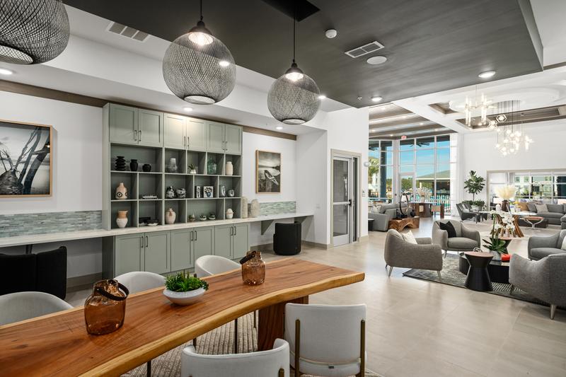 Clubhouse lounge with catering kitchen — Sanctuary at Daytona apartments, Daytona Beach FL